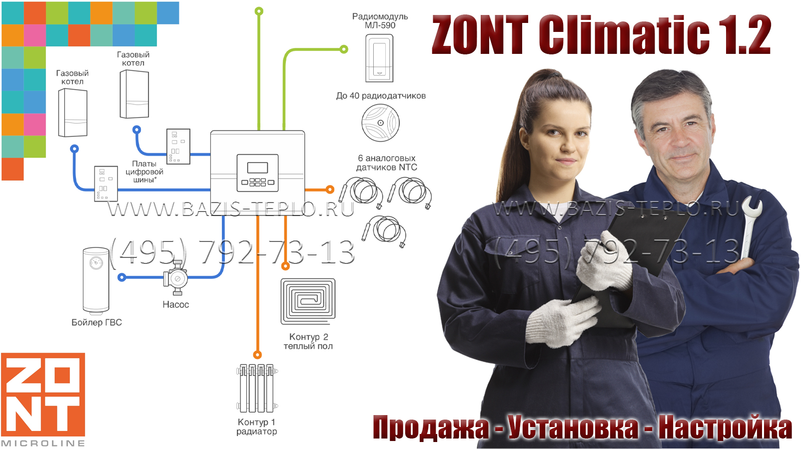 Установка и настройка Zont Climatic 1.2