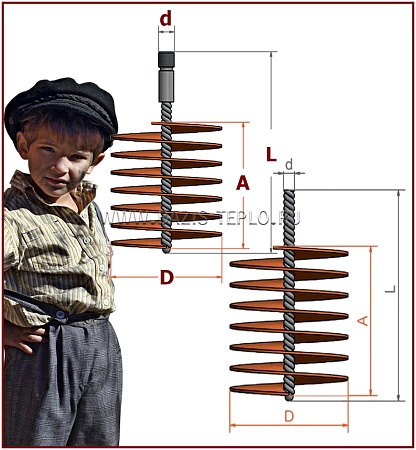 Ерш 20 мм, STA 0,20 мм, круглый, 200х55 мм, стержень 2,8 мм