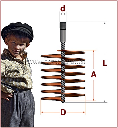 Ерш 20 мм, ROF 0,20 мм, круглый, 150х100 мм, резьба W1/2"