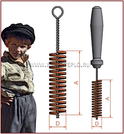 Ерш 4 мм, STA 0,25 мм, круглый, 300х100 мм, витая рукоятка 1,0 мм